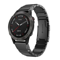 Per Garmin Fenix 6X 26mm Cinturino in acciaio inossidabile con guscio di tartaruga (nero)