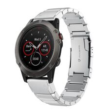 Per Garmin Fenix 5X Sapphire 26mm Cinturino in acciaio inossidabile con guscio di tartaruga (Sliver)