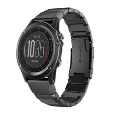 Per Garmin Fenix 3 26mm cinturino in acciaio inossidabile con guscio di tartaruga (nero)