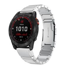 Per Garmin Fenix 7 Solar 22mm Cinturino in acciaio inossidabile con guscio di tartaruga (argento)