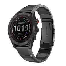 Per Garmin Fenix 7 Sapphire Solar 22mm Cinturino in acciaio inossidabile con guscio di tartaruga (nero)
