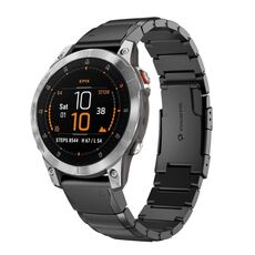 Per Garmin EPIX Gen 2 22mm Cinturino in acciaio inossidabile con guscio di tartaruga (nero)