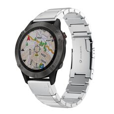 Per Garmin Fenix 6 GPS 22mm Cinturino in acciaio inossidabile con guscio di tartaruga (argento)