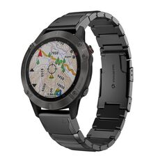 Per Garmin Fenix 6 GPS 22mm Cinturino in acciaio inossidabile con guscio di tartaruga (nero)