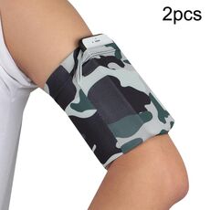2pcs Outdoor Fitness Borsa da braccio per telefono cellulare Braccialetti elastici sportivi (camouflage)