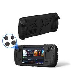 Per Steam Deck V V4-1 Pocket Console Custodia protettiva antiscivolo in silicone con funzione di supporto (nero)
