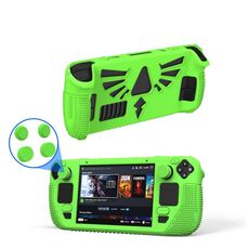 Per Steam Deck V V4-1 Pocket Console Custodia protettiva antiscivolo in silicone con funzione di supporto (verde)