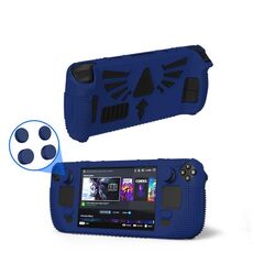 Per Steam Deck V V4-1 Pocket Console Custodia protettiva antiscivolo in silicone con funzione di supporto (blu)