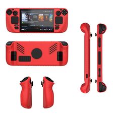 Per Steam Deck V3 Custodia protettiva in silicone antiscivolo per console tascabili (rosso)