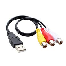 Cavo audio AV da USB a 3 bus RCA 1 maschio 3 femmina, dimensioni: 1,5 m