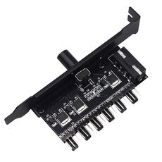 PIC Bit Case Interruttore di controllo della ventola di raffreddamento PWM Regolatore di velocità della ventola del computer a 6 vie (grande 4 pin)
