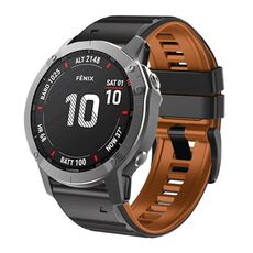 Per Garmin Fenix 7/6/5 22mm cinturino in silicone bicolore (nero marrone)