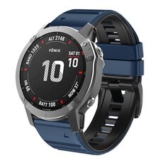 Per cinturino Garmin Fenix 7/6/5 22mm in silicone bicolore (blu notte + nero)