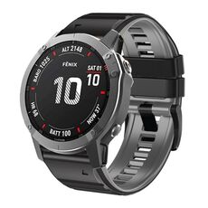 Per Garmin Fenix 7X / 6X / 5X Cinturino in silicone bicolore da 26 mm (grigio nero)