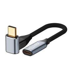 Per Steam Deck Gen 100W USB-C/Type-C maschio a USB-C/Type-C femmina cavo di prolunga stereo curvo, lunghezza: 0,5 m