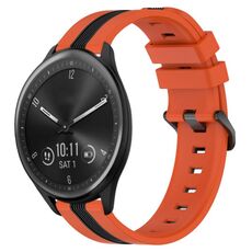 Per cinturino in silicone bicolore verticale da 20 mm Garmin Vivomove Sport (arancione + nero)