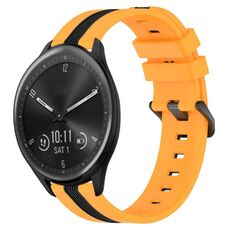 Per cinturino in silicone bicolore verticale da 20 mm Garmin Vivomove Sport (giallo + nero)