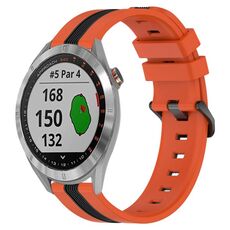 Per Garmin Approach S40 Cinturino in silicone bicolore verticale da 20 mm (arancione + nero)