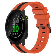 Per Garmin Forerunner 158 Cinturino in silicone bicolore verticale da 20 mm (arancione + nero)