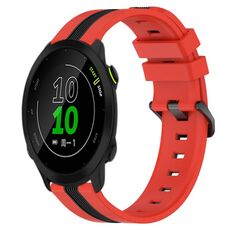 Per Garmin Forerunner 158 Cinturino in silicone bicolore verticale da 20 mm (rosso + nero)