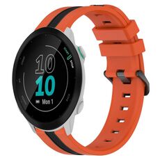 Per Garmin Forerunner 55 Cinturino in silicone bicolore verticale da 20 mm (arancione + nero)