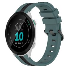 Per Garmin Forerunner 55 Cinturino in silicone bicolore verticale da 20 mm (verde + nero)