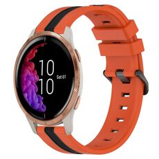 Per cinturino in silicone bicolore verticale da 20 mm Garmin Venu (arancione + nero)