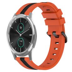Per Garmin Garminmove Luxe 20mm Cinturino in silicone bicolore verticale (arancione + nero)