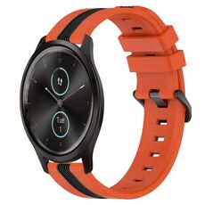 Per Garmin Garminmove Style Cinturino in silicone bicolore verticale da 20 mm (arancione + nero)