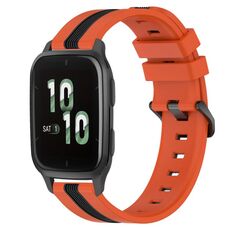 Per Garmin Forerunner Sq2 Cinturino in silicone bicolore verticale da 20 mm (arancione + nero)