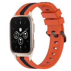 Per Garmin Forerunner Sq2 Music Cinturino in silicone bicolore verticale da 20 mm (arancione + nero)