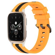 Per Garmin Forerunner Sq2 Music Cinturino in silicone bicolore verticale da 20 mm (giallo + nero)