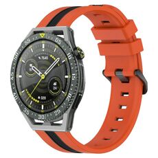 Per Huawei Watch GT 3 SE Cinturino in silicone bicolore verticale da 22 mm (arancione + nero)