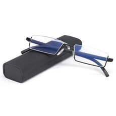 Occhiali trasparenti per anziani TR90 con custodia portatile Occhiali da presbite leggeri, grado: +2,50 (nero)