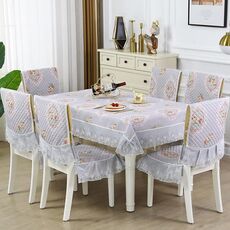Copertura antiscivolo per tavolo da pranzo/sedia per la casa, dimensioni: tovaglie 150x200 cm (fiore nello specchio grigio)