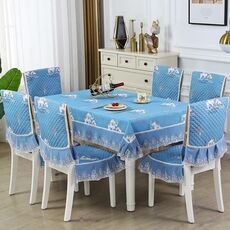 Copertura antiscivolo per tavolo da pranzo/sedia per la casa, dimensioni: tovaglie 150x200 cm (elefante africano blu)