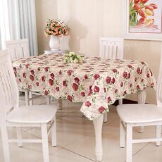 Tovaglia per tavolino da caffè PEVA resistente all'olio e all'acqua, dimensioni: 135x135 cm (rosa viola)