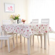 Tovaglia da caffè PEVA resistente all'olio e all'acqua, dimensioni: 135x135 cm (fiore rosso)