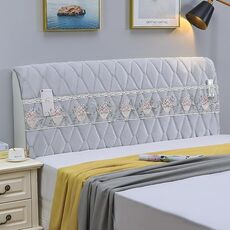 Fodera protettiva in tessuto spesso trapuntato anticollisione all-inclusive per comodino, dimensioni: 60x220 cm (grigio velluto italiano)