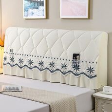 Fodera protettiva in tessuto spesso trapuntato anticollisione all-inclusive per comodino, dimensioni: 60x220 cm (otto petali beige)