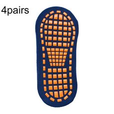 4 paia Calzini da trampolino Calzini da pavimento antiscivolo in gomma punteggiata Calzini da yoga, dimensioni: adulto 35-43 iarde (blu navy)