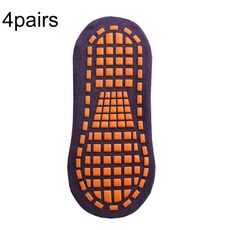 4 paia Calzini da trampolino Calzini da pavimento antiscivolo in gomma punteggiata Calzini da yoga, dimensioni: adulto 35-43 iarde (viola intenso)