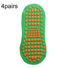 4 paia Calzini da trampolino Calzini da pavimento antiscivolo in gomma punteggiata Calzini da yoga, dimensioni: adulto 35-43 iarde (erba -verde)