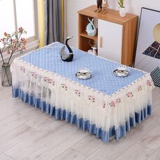 Tovaglia rettangolare in pizzo di tessuto semplice, dimensioni: 80x140 cm (blu velluto italiano)