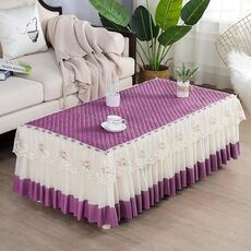 Tovaglia rettangolare in tessuto semplice in pizzo, dimensioni: 80x140 cm (velluto pelle di pesca viola)