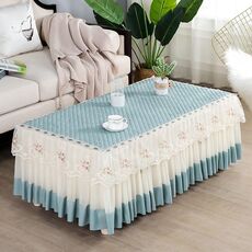 Tovaglia rettangolare in tessuto semplice in pizzo, dimensioni: 80x140 cm (pelle di pesca verde velluto)