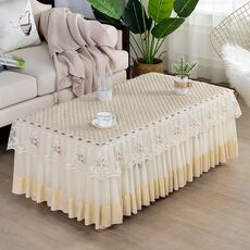 Tovaglia rettangolare in pizzo di tessuto semplice, dimensioni: 80x150 cm (beige velluto pelle di pesca)