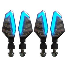 MK-236 4pcs 22LED moto V linea due colori luce di svolta segnale angolo luce (giallo blu)