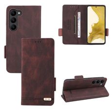 Custodia per telefono in pelle con chiusura magnetica per Samsung Galaxy S23 + 5G (marrone)