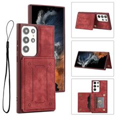 Per Samsung Galaxy S22 Ultra 5G Dream Cover posteriore magnetica Custodia a portafoglio per telefono (rosso)